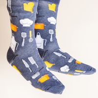 Hotsox Men's 'Chef' Crew Socks - 1 Pair (Denim Heather)