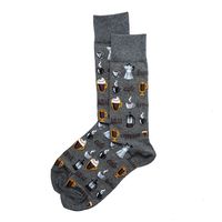 Hotsox Men's 'Coffee' Crew Socks - 1 Pair (Charcoal)