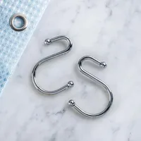 Splash S-Hook Shower Curtain Rings - Chrome