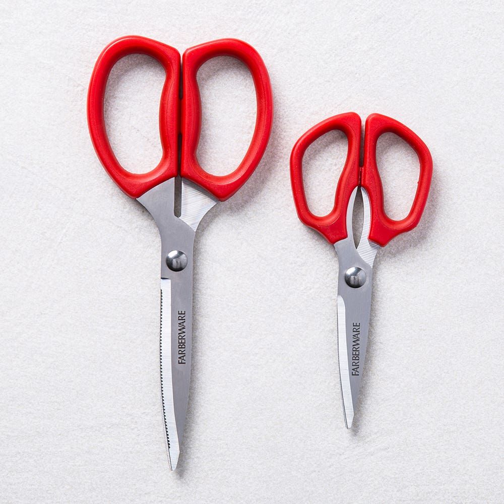 Farberware Professional Stainless Steel All-Purpose Kitchen Shears, Red