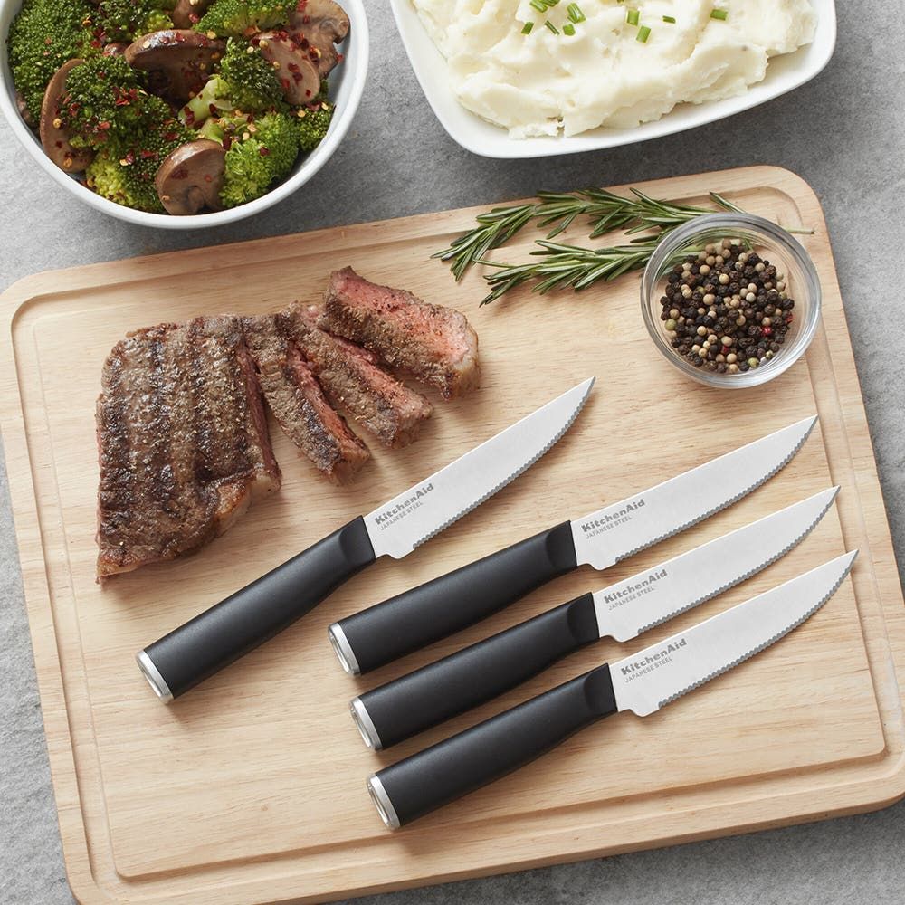 KitchenAid Classic Non-Slip Steak Knife - Set of 4 (Black)