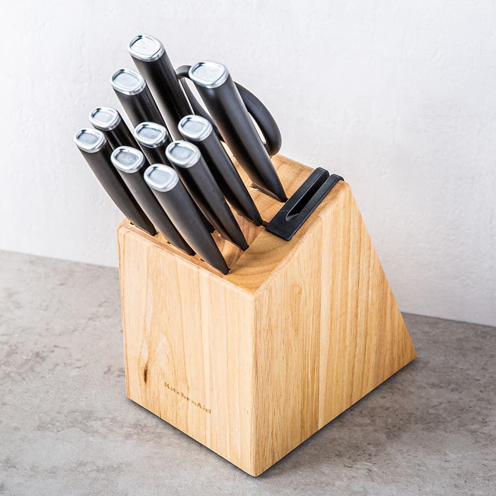 KitchenAid Classic Non-Slip Wood Knife Block Combo - S/12 (Natural)