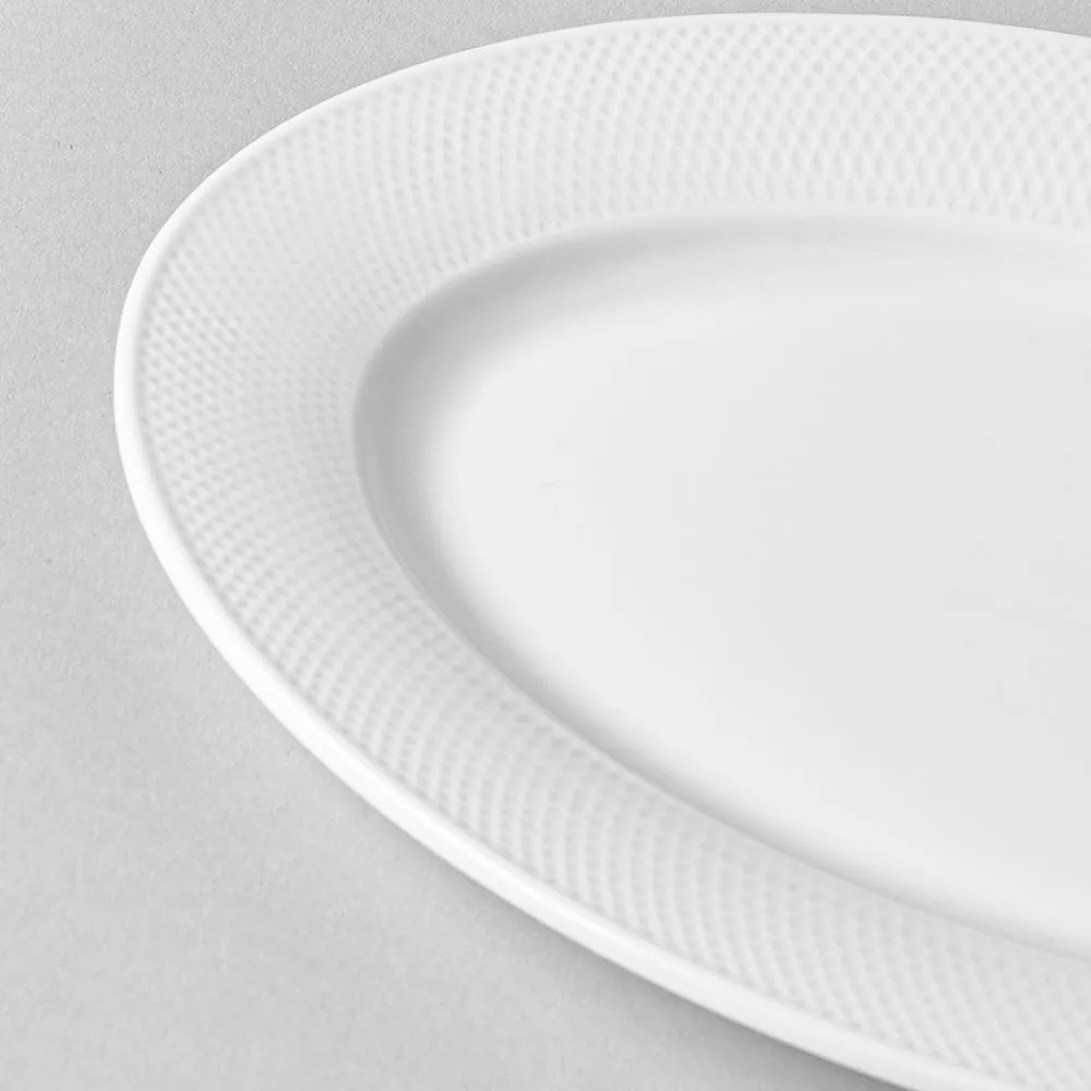 KSP A La Carte 'Diamond' Porcelain Oval Platter 10.5" (White)