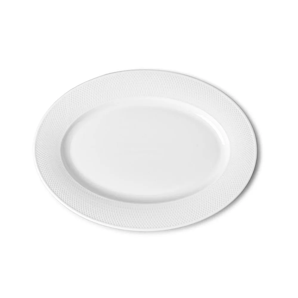 KSP A La Carte 'Diamond' Porcelain Oval Platter 10.5" (White)