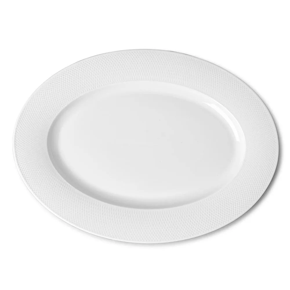 KSP A La Carte 'Diamond' Porcelain Oval Platter 14" (White)