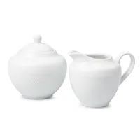 KSP A La Carte 'Diamond' Porcelain Sugar Bowl & Creamer - S/2 (White)