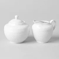 KSP A La Carte 'Diamond' Porcelain Sugar Bowl & Creamer - S/2 (White)