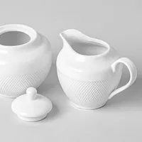 KSP A La Carte 'Diamond' Porcelain Sugar Bowl & Creamer - S/2 (White)