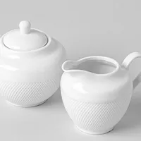 KSP A La Carte 'Diamond' Porcelain Sugar Bowl & Creamer - S/2 (White)