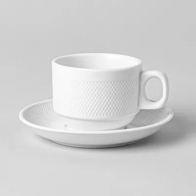 KSP A La Carte 'Diamond' Porcelain Cup & Saucer (White)