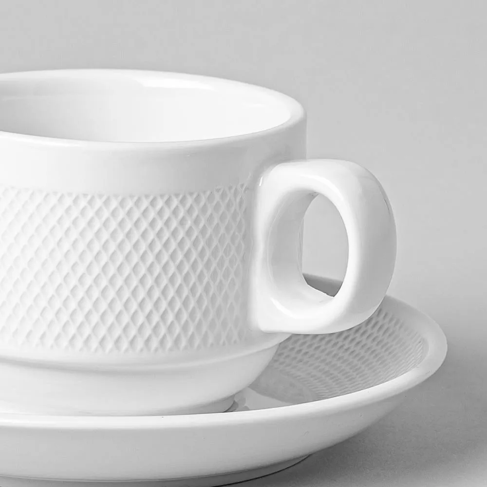 KSP A La Carte 'Diamond' Porcelain Cup & Saucer (White)