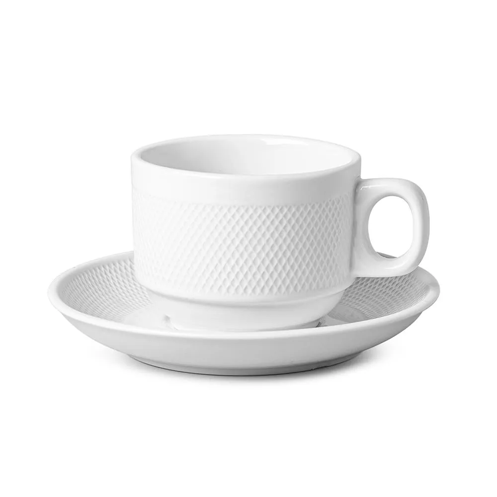 KSP A La Carte 'Diamond' Porcelain Cup & Saucer (White)