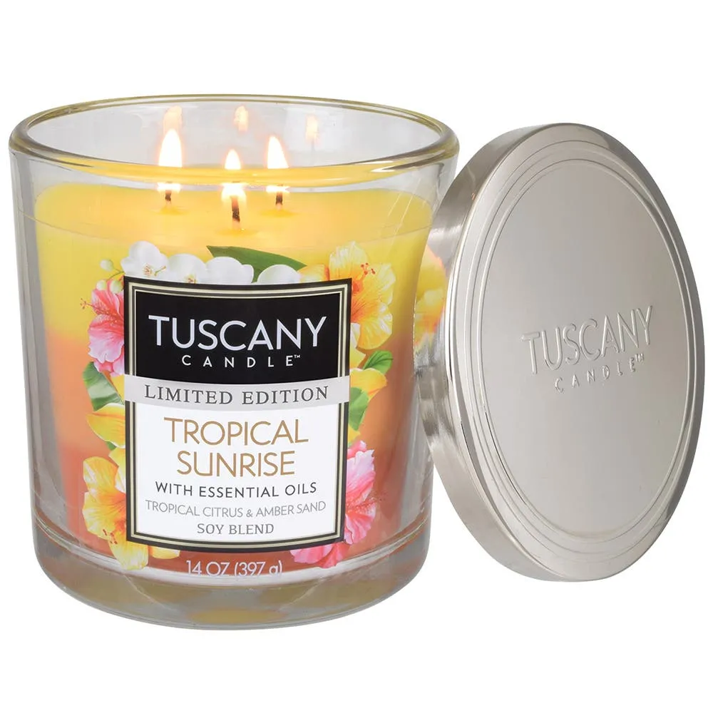 Empire Tuscany 3-Wick 'Sunset' Glass Jar Candle