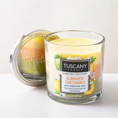 Empire Tuscany 3-Wick 'Summer Orchard' Glass Jar Candle