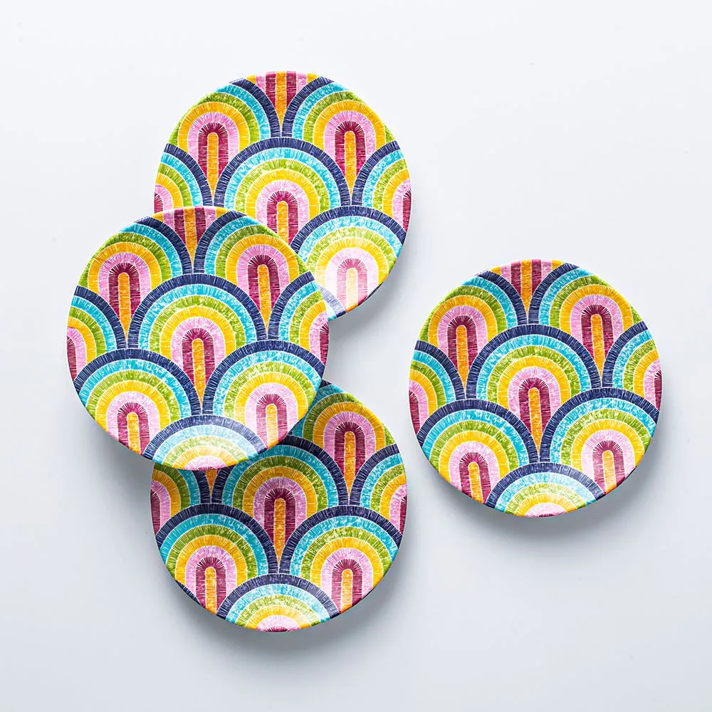 KSP Nibble 'Viva' Melamine Tidbit Plate - Set of 4
