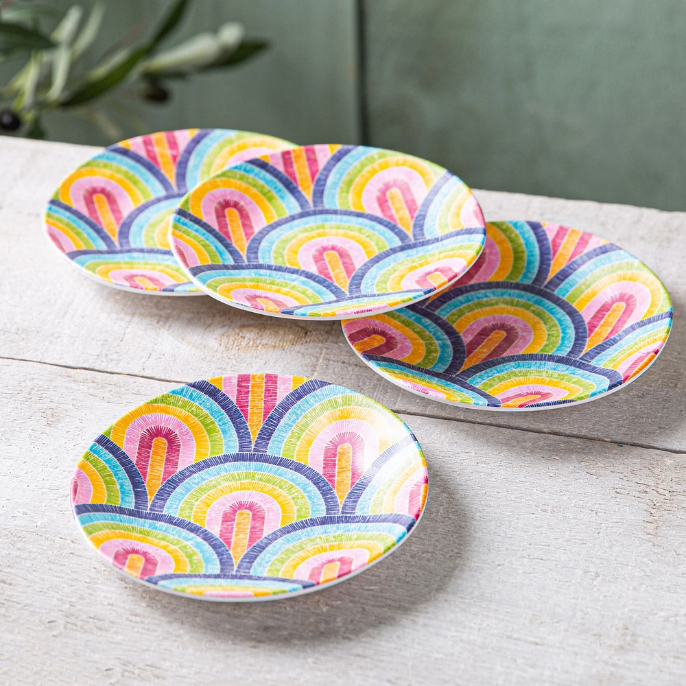 KSP Nibble 'Viva' Melamine Tidbit Plate - Set of 4