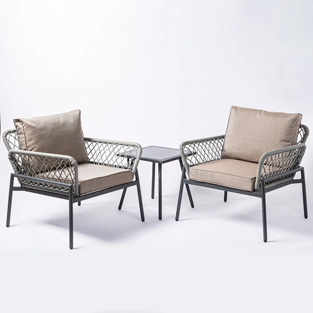 KSP Repose Outdoor Wicker Seat. with  Table - Set of 3