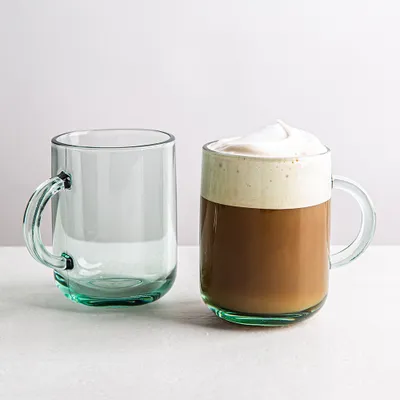 Pasabahce Aware Glass Mug - Set of 2 (Bottle Green)