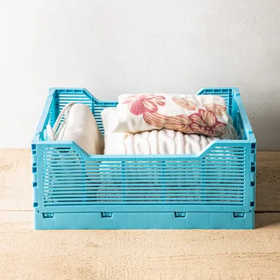 Truu Design Multi-Purpose 'Large' Folding Storage Crate (Sky Blue)