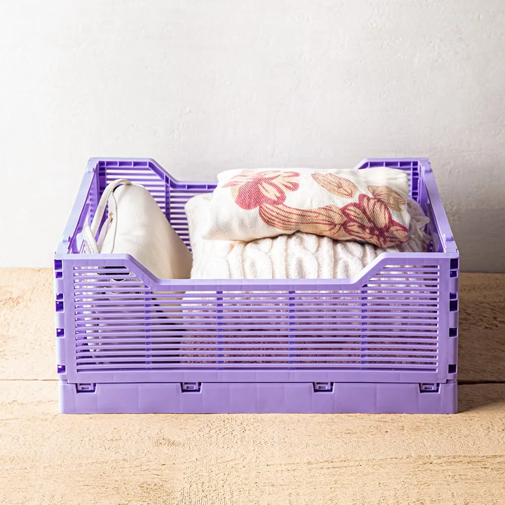 Truu Design Multi-Purpose 'Large' Folding Crate (Lilac)