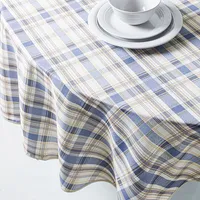 Texstyles Printed 'Maxwell Plaid' Polyester Tablecloth 70" Round