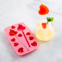 KSP Sip 'Heart' Silicone Ice Tray with  Straws