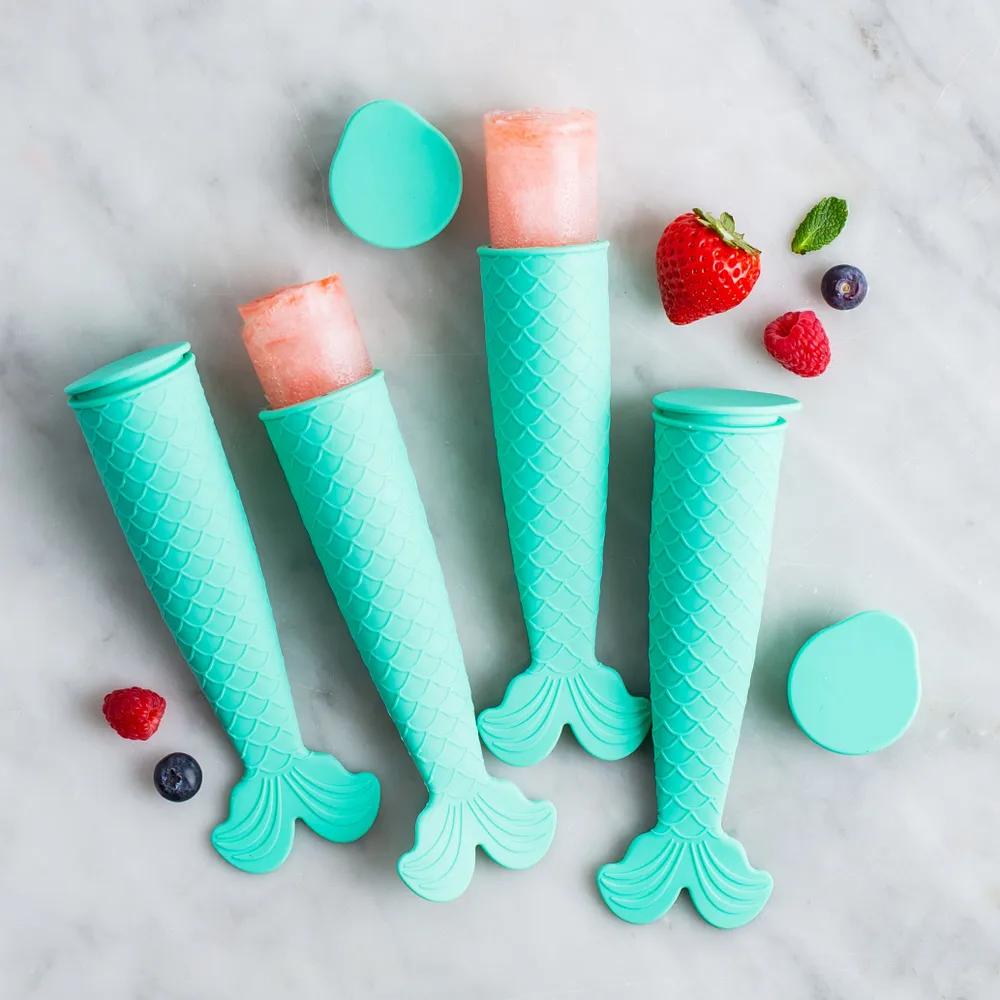 KSP Freezipop 'Mermaid' Silicone Ice Pop Maker - Set of 4 (Aqua)