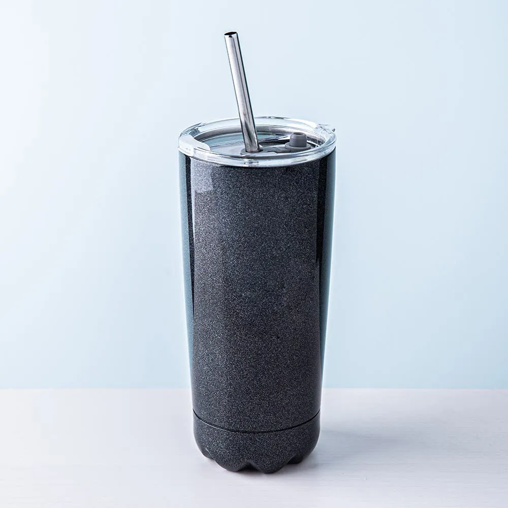 KSP Quench Double Wall Tumbler with  Straw (Black Amethyst)