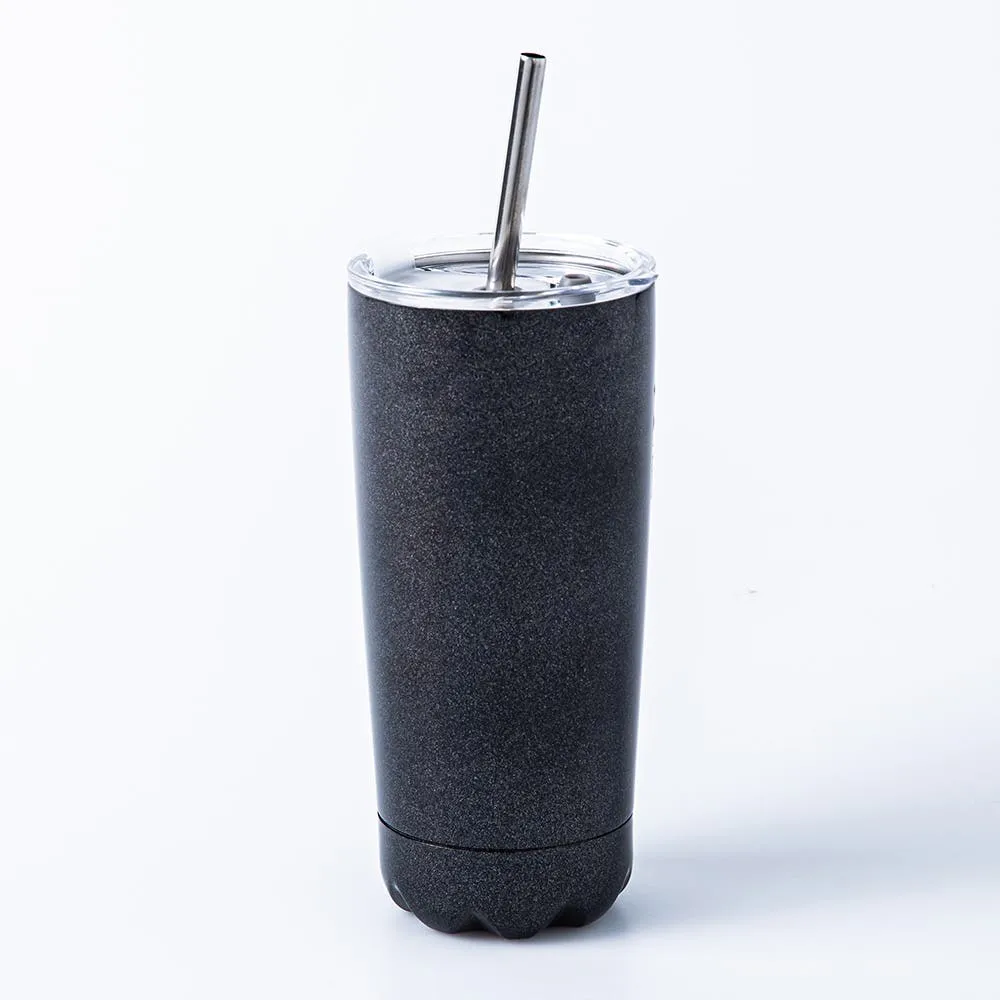 KSP Quench Double Wall Tumbler with  Straw (Black Amethyst)