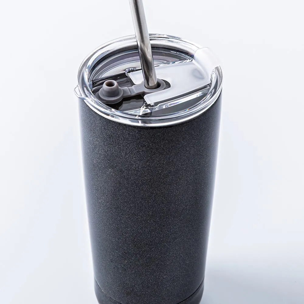 KSP Quench Double Wall Tumbler with  Straw (Black Amethyst)