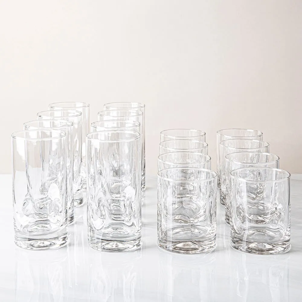 Libbey Tumbler & Rocks 'Impressions' Combo - Set of 16 (Clear)