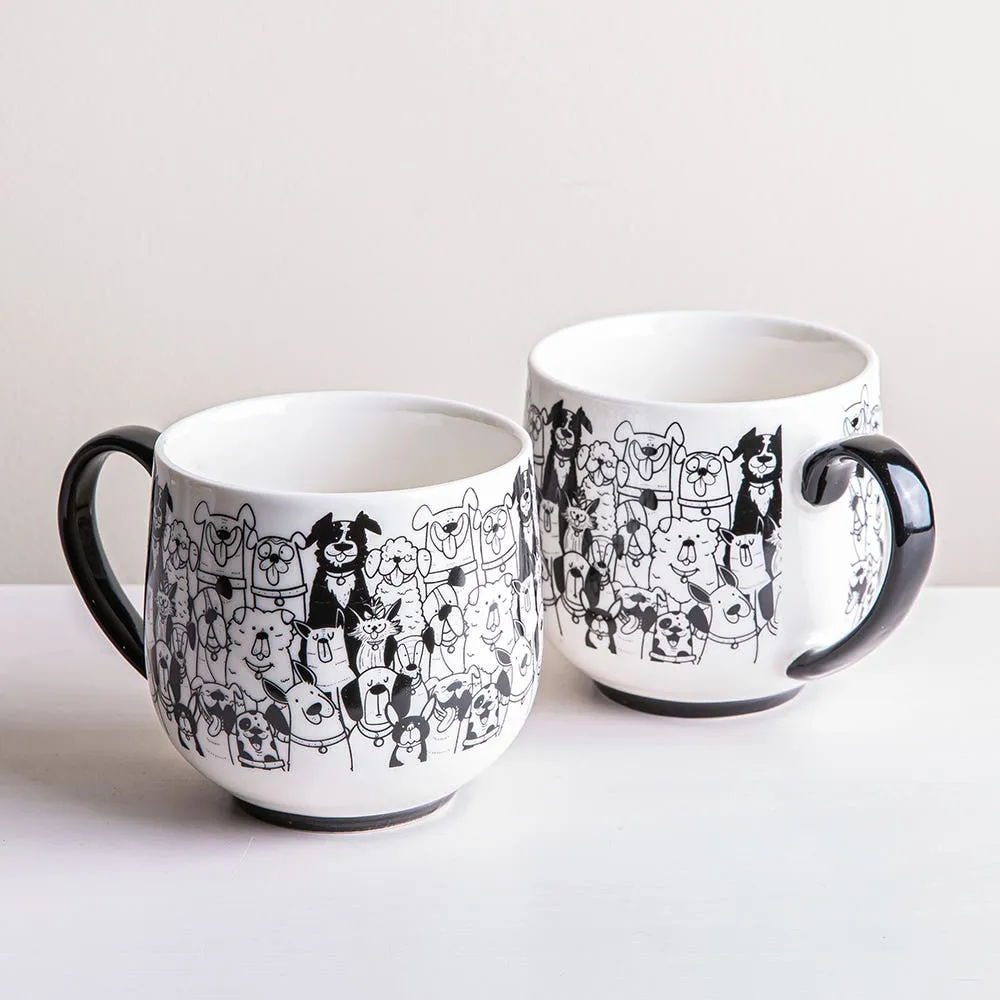 Bia Paws Cafe 'Dog' Bone China Mug - Set of 2 (Black/White)