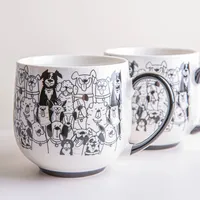 Bia Paws Cafe 'Dog' Bone China Mug - Set of 2 (Black/White)