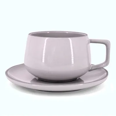 Bia Reactive Glaze Stoneware Cup & Saucer (Lavender)
