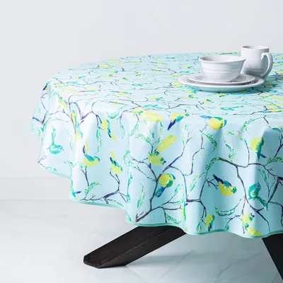 Texstyles Printed 'Chant' Polyester Tablecloth 70" Round (Green)