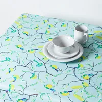 Texstyles Printed 'Chant' Polyester Tablecloth 58"x78" (Green)