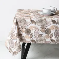 Texstyles Printed 'Madeira' Polyester Tablecloth 58"x78" (Beige)