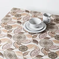 Texstyles Printed 'Madeira' Polyester Tablecloth 58"x78" (Beige)