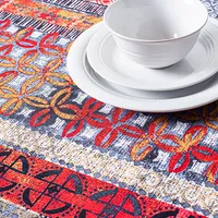 Texstyles Printed 'Terra Cotta' Polyester Tablecloth 58"x78" (Rust)