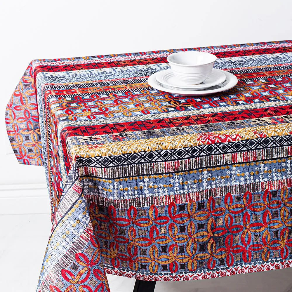 Texstyles Printed 'Terra Cotta' Polyester Tablecloth 58"x78" (Rust)