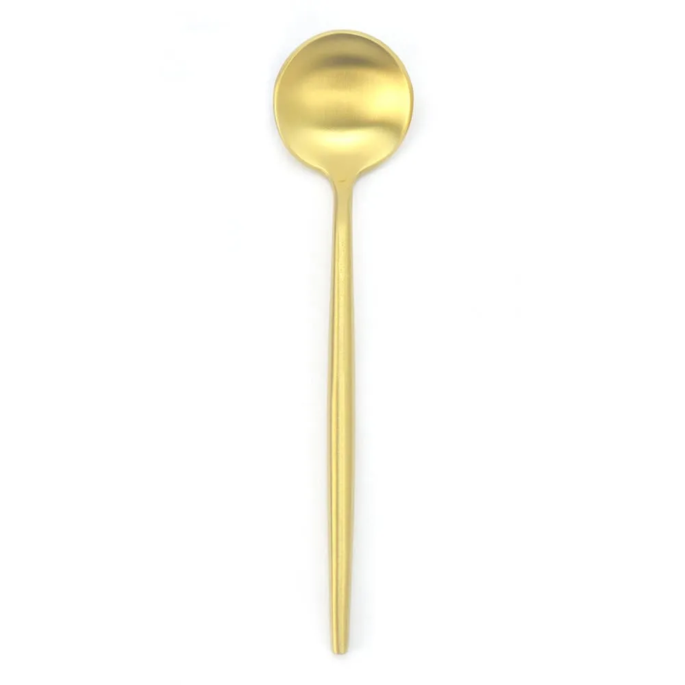 Natural Living Stainless Steel 'Small' Condiment Spoon (Gold)