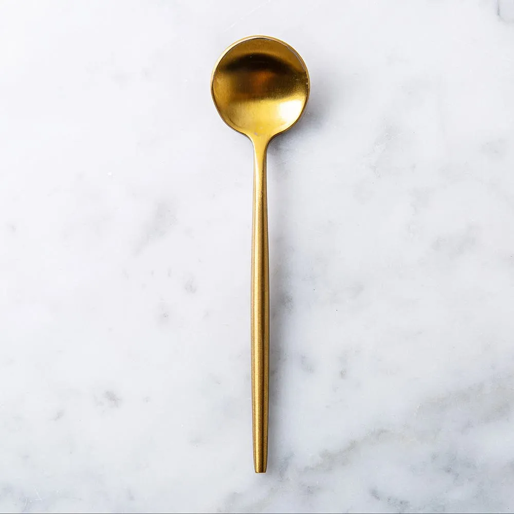 Natural Living Stainless Steel 'Small' Condiment Spoon (Gold)