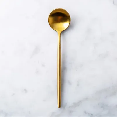 Natural Living Stainless Steel 'Small' Condiment Spoon (Gold)