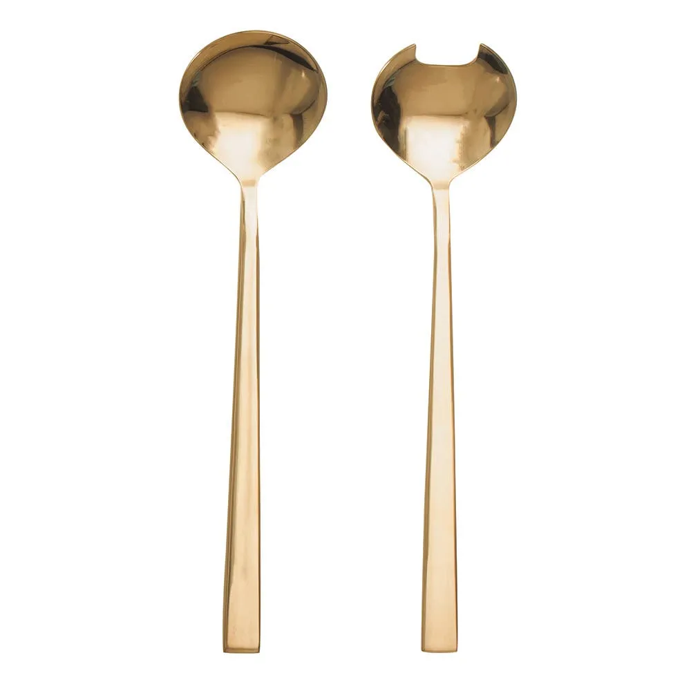 Natural Living Stainless Steel Salad Servers - Set of 2 (Gold)