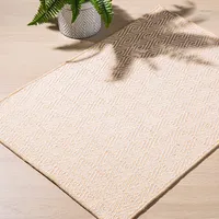 KSP Indoor / Outdoor 'Diamente' Flatweave Rug 24x36" (Beige/Natural)