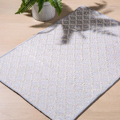 KSP Indoor / Outdoor 'Genas' Flatweave Rug 24x36" (Grey/Natural)