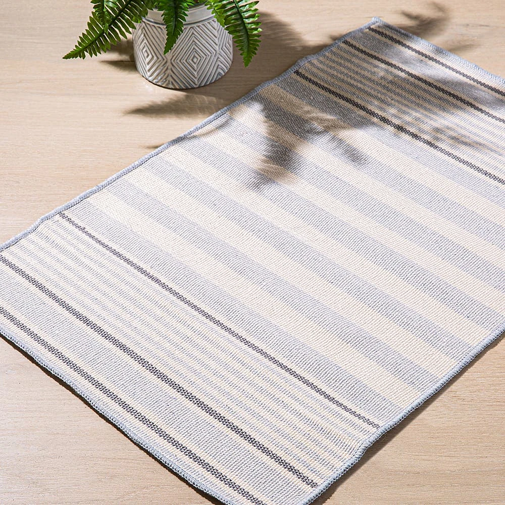 KSP Indoor / Outdoor 'Gideon' Flatweave Rug 24x36" (Grey/Natural)