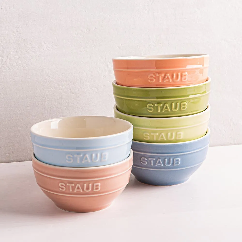 Staub Macaron Ceramic Bowls - Set of 6 400ml (Multi Colour)