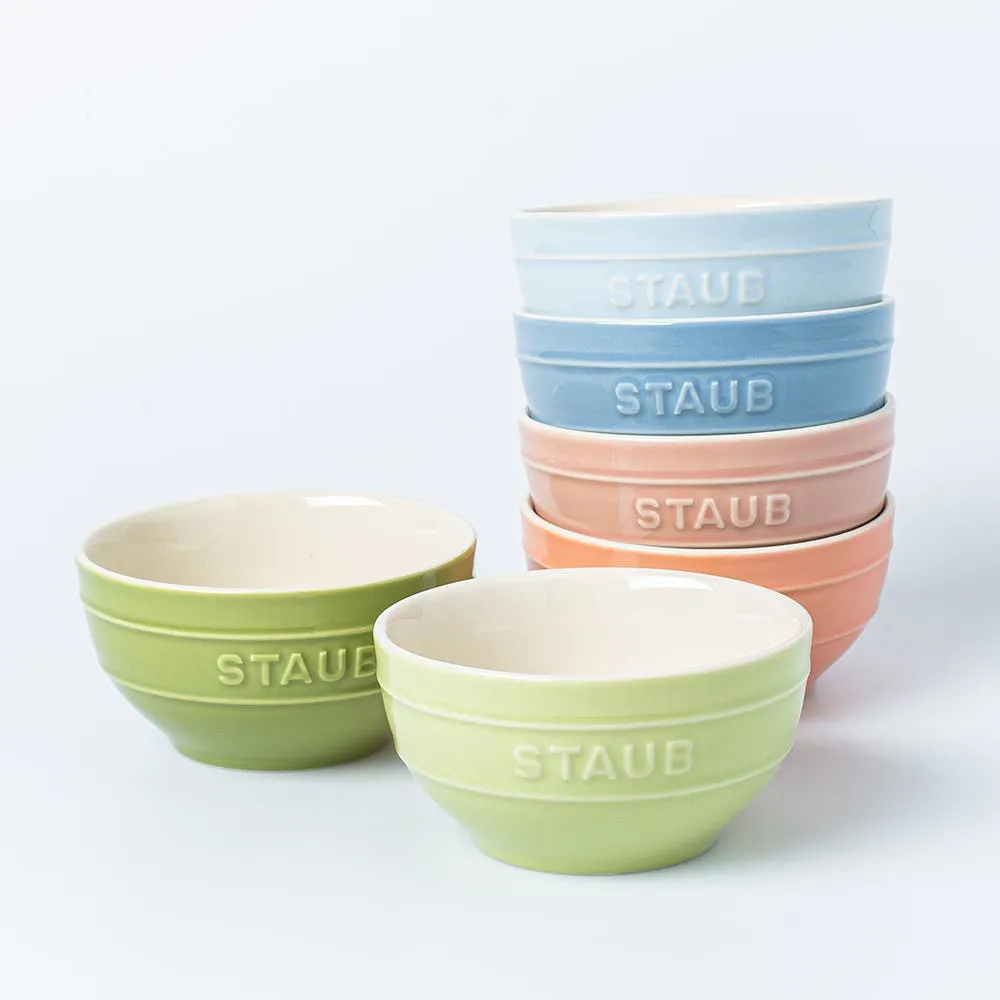 Staub Macaron Ceramic Bowls - Set of 6 400ml (Multi Colour)