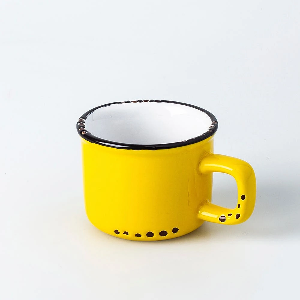 Abbott Enamel Look Stoneware Espresso Mug 3oz. (Yellow)